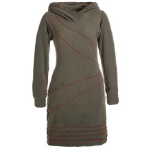 Vishes Langärmliges Patchwork Hoodie Eco Fleecekleid...