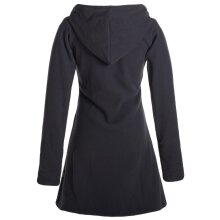 Vishes Einfarbiger Eco Fleecemantel mit Kapuze schwarz 38
