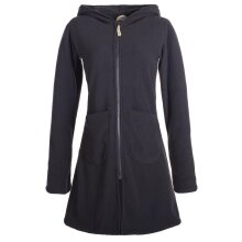 Vishes Einfarbiger Eco Fleecemantel mit Kapuze schwarz 48