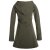 Vishes Einfarbiger Eco Fleecemantel mit Kapuze olive 34