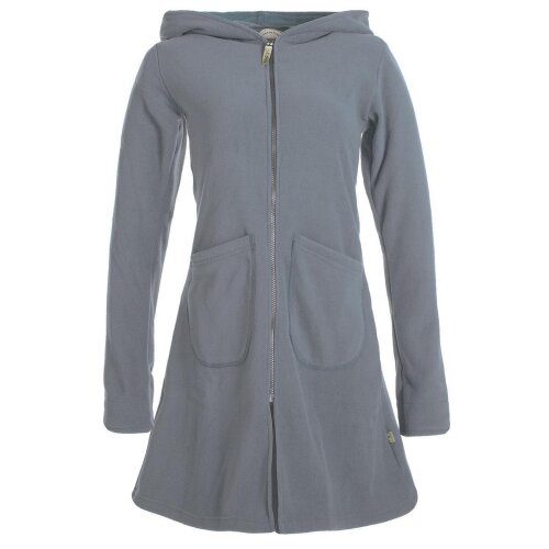 Vishes Einfarbiger Eco Fleecemantel mit Kapuze grau 40-42