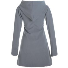 Vishes Einfarbiger Eco Fleecemantel mit Kapuze grau 44