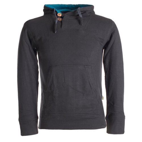 Vishes Herren Sweatshirt aus Baumwollfleece mit Kängurutasche und Kapuze schwarz 50-52