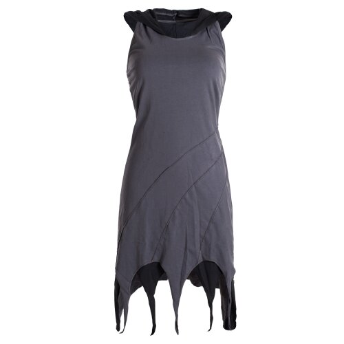 Vishes Kapuzen Lagenlook Zipfel-Neckholder aus Bio-Baumwolle grau 40-42