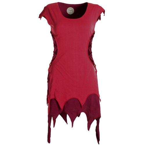 Vishes Ärmellose Zipfeltunika im Lagenlook mit seitlicher Schnürung aus Biobaumwolle