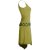 Vishes Asymmetrisches Kleid ohne Ärmel - Beinausschnitt Gürtel-Schnürung hellgrün 38