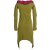 Vishes Zweifarbiges langarm Elfen Zipfelkleid aus Biobaumwolle mit Schalkragen olive 34