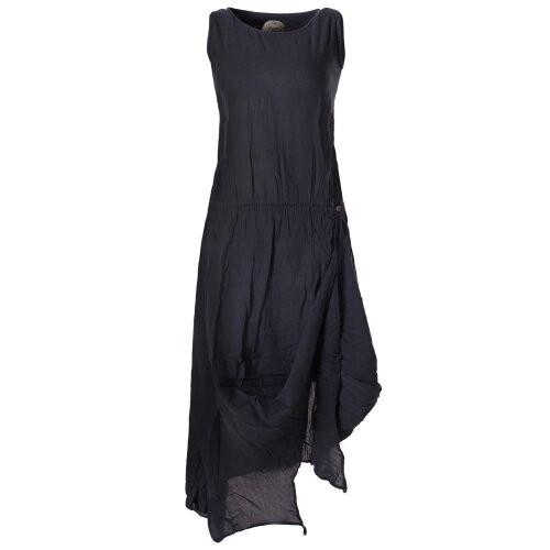 Vishes Ärmelloses lagenlook Kleid aus Baumwolle zum Hochbinden schwarz 34-36