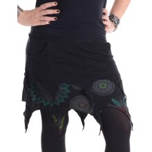 Vishes Lagenlook Zipfel Minirock aus Baumwolle bedruckt...