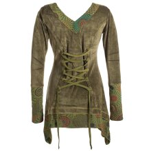 Vishes Lagenlook Samttunika zum Schnüren - mit...