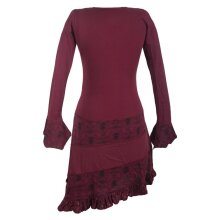 Vishes Asymmetrisches Lagenlook Langarm Baumwollkleid mit...