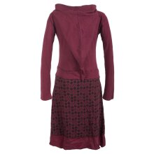 Vishes Gepunktetes Damen Hoodie Kleid mit Zipfelkapuze...