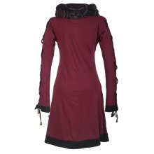 Vishes Bedrucktes Damen Blumen Kleid mit Schalkragen und...