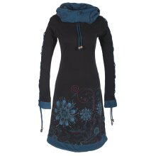 Vishes Bedrucktes Damen Blumen Kleid mit Schalkragen und...