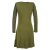 Vishes Asymmetrisches Damen Lagenlook Kleid Baumwolle mit Spitze bedruckt olive 48-50