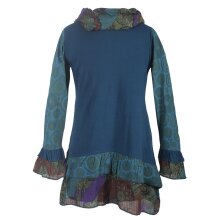 Vishes Damen Langarm Mandala Rüschenkleid mit...