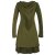 Vishes Langarm Lagenlookkleid aus Baumwolle mit Zipfelkapuze olive 38