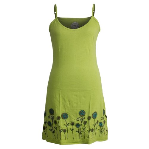 Vishes Besticktes Rosen Baumwoll-Kleid mit verstellbaren Trägern hellgrün 44