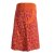 Vishes kurzer Damen Baumwoll-Rock - mit Blättern in Floralem Muster bedruckt dunkelrot 40