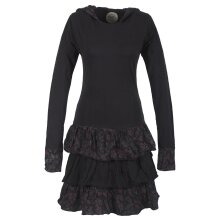 Vishes Langarm Hoodie Kapuzenkleid aus Baumwolle mit...