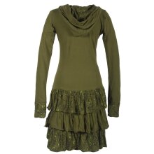 Vishes Langarm Hoodie Kapuzenkleid aus Baumwolle mit...