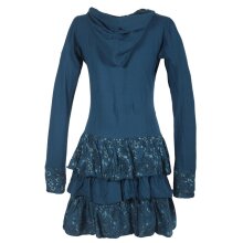 Vishes Langarm Hoodie Kapuzenkleid aus Baumwolle mit...