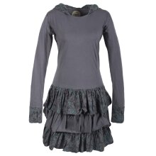 Vishes Langarm Hoodie Kapuzenkleid aus Baumwolle mit...