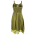 Vishes Zweifarbiges Patchwork Trägerkleid aus Bio-Baumwolle mit Zipfeln olive 36