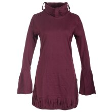 Vishes Langarm Damen Tunika Biobaumwolle dunkelrot 36
