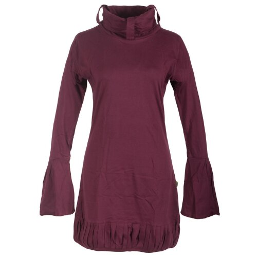 Vishes Langarm Damen Tunika Biobaumwolle dunkelrot 46-48