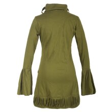 Vishes Langarm Damen Tunika Biobaumwolle olive 44