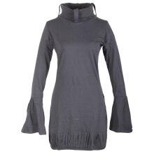 Vishes Langarm Damen Tunika Biobaumwolle grau 36