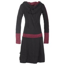 Vishes - Bedrucktes Langarm Damen Blumen Kleid mit Kapuze...