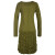 Vishes Langarm Damen Eco Kleid Gerafft Einfarbig zertifizierte Biobaumwolle olive 38