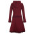 Vishes Weicher, Warmer Damen Elfen Fleecemantel mit Kapuze und Rüschen dunkelrot 38