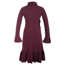 Vishes Asymmetrisches Volant Langarmkleid aus...