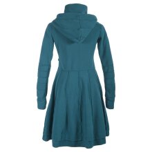 Vishes Langer Damen Fleecemantel mit Kapuze und...