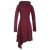 Vishes - Asymmetrisches Langarm Zipfelkleid aus Baumwolle mit Schalkragen dunkelrot 48