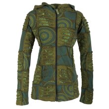 Vishes Kurze Leichte Damen Patchworkjacke aus Baumwolle...