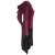 Vishes zweifarbiges Damen Langarm Zipfelkleid aus Samt mit Zipfelkapuze dunkelrot 34