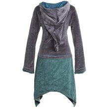 Vishes zweifarbiges Damen Langarm Zipfelkleid aus Samt...