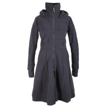 Vishes Langer Damen Fleecemantel mit Kapuze und...