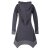 Vishes - Weiches Warmes Hoodie Zipfelkleid mit Zipfelkapuze aus kuscheligem Fleece - mit Taschen grau 44