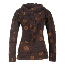 Vishes - Bestickte Damen Blumen Patchworkjacke Hoodie aus...