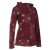 Vishes - Bestickte Damen Blumen Patchworkjacke Hoodie aus Baumwolle mit Zipfelkapuze dunkelrot 38-40