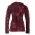 Vishes - Bestickte Damen Blumen Patchworkjacke Hoodie aus Baumwolle mit Zipfelkapuze dunkelrot 42
