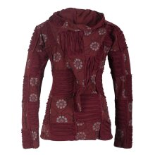 Vishes - Bestickte Damen Blumen Patchworkjacke Hoodie aus...