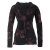 Vishes - Bestickte Damen Blumen Patchworkjacke Hoodie aus Baumwolle mit Zipfelkapuze schwarz 34