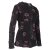 Vishes - Bestickte Damen Blumen Patchworkjacke Hoodie aus Baumwolle mit Zipfelkapuze schwarz 48