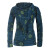 Vishes - Bestickte Damen Blumen Patchworkjacke Hoodie aus Baumwolle mit Zipfelkapuze türkis 34